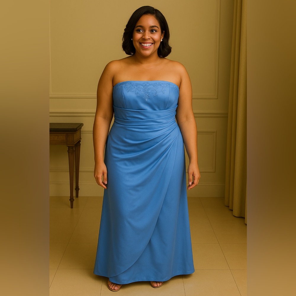 David’s Bridal sz 14 blue long formal dress